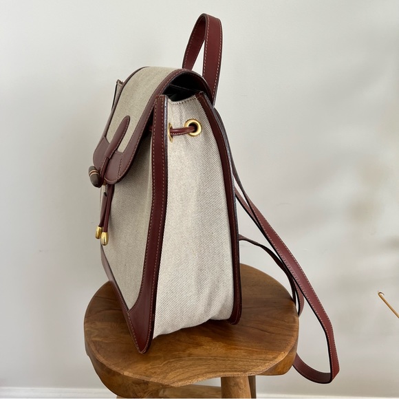 Vintage Bally Leather & canvas backpack - Picture 3 of 10